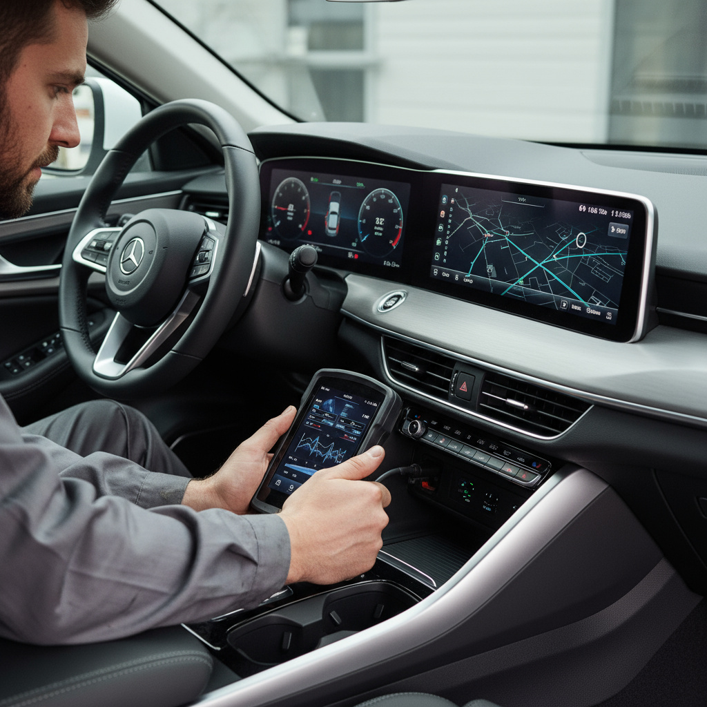 Diagnóstico OBD dentro de un vehículo moderno